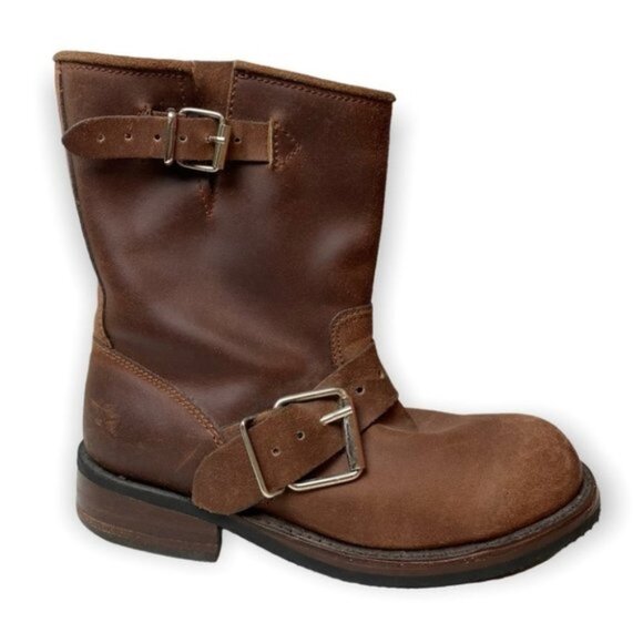 Adams Boots Handmade Brown Leather Engineer Boots - Picture 2 of 12